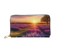 PPTHSNVB Porte-monnaie pour femme avec fermeture éclair Motif Tour Eiffel, Prairie de lavande au coucher du soleil au printemps, Taille unique, Classique