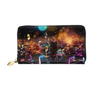 PPTHSNVB Portefeuille coloré pour femme - Grande capacité - Porte-cartes de crédit - Fermeture éclair - Pochette de voyage pour femme, Notes de musique colorées., Taille unique, Classique