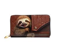 PPTHSNVB Portefeuille coloré pour femme - Grande capacité - Porte-cartes de crédit - Fermeture éclair - Pochette de voyage pour femme, Paresseux sur fermeture éclair, Taille unique, Classique