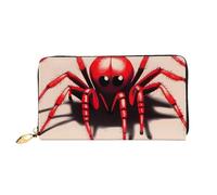 PPTHSNVB Portefeuille de Noël en bois pour femme - Grande capacité - Porte-cartes de crédit - Fermeture éclair - Pochette de voyage pour femme, Jolie petite araignée rouge, Taille unique, Classique