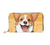 PPTHSNVB Portefeuille de voyage pour femme avec fermeture éclair et inscription « Happy Birthday Images », Adorable chien Corgi, Taille unique, Classique