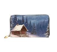 PPTHSNVB Portefeuille de voyage pour femme avec fermeture éclair et inscription « Happy Birthday Images », Cabane dans les bois, Taille unique, Classique