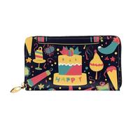 PPTHSNVB Portefeuille de voyage pour femme avec fermeture éclair et inscription « Happy Birthday Images », Joyeux anniversaire Images, Taille unique, Classique