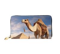 PPTHSNVB Portefeuille de voyage pour femme avec fermeture éclair et porte-cartes de crédit, camel, Taille unique, Classique