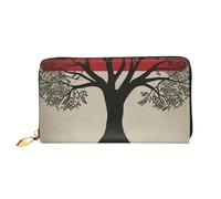 PPTHSNVB Portefeuille de voyage pour femme avec fermeture éclair Motif rayures et roses rouges Grande capacité, Drapeau palestinien arbre, Taille unique, Classique