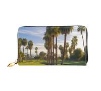 PPTHSNVB Portefeuille de voyage pour femme avec fermeture éclair - Motif tracteur agricole - Grande capacité, Terrain de golf palmier, Taille unique, Classique