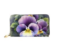 PPTHSNVB Portefeuille de voyage pour femme avec fermeture éclair - Motif tracteur agricole - Grande capacité, Pansy Perfection., Taille unique, Classique