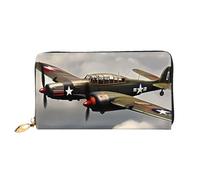 PPTHSNVB Portefeuille de voyage pour femme avec fermeture éclair pour téléphone portable Motif avion de la guerre mondiale, Avion de guerre mondiale, Taille unique, Classique