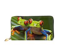 PPTHSNVB Portefeuille de voyage pour femme avec fermeture éclair pour téléphone portable Motif avion de la guerre mondiale, Grenouille aux yeux rouges., Taille unique, Classique