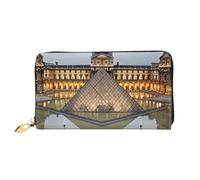 PPTHSNVB Portefeuille de voyage pour femme avec motif floral - Grande capacité - Avec fermeture éclair - Pochette de voyage pour femme, Musée Louvre à Paris, Taille unique, Classique