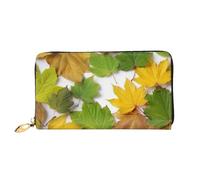 PPTHSNVB Portefeuille de voyage pour femme avec motif floral - Grande capacité - Avec fermeture éclair - Pochette de voyage pour femme, feuilles, Taille unique, Classique