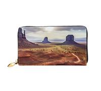 PPTHSNVB Portefeuille de voyage pour femme avec motif floral - Grande capacité - Avec fermeture éclair - Pochette de voyage pour femme, Paysage de Monument Valley, Taille unique, Classique