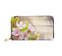 PPTHSNVB Portefeuille de voyage pour femme Motif fleurs printanières Grande capacité Porte-cartes de crédit Fermeture Éclair, Printemps et fleur, Taille unique, Classique