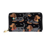 PPTHSNVB Portefeuille de voyage pour femme Motif notes de musique Bleu, Teckel I Love My Dog, Taille unique, Classique