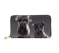 PPTHSNVB Portefeuille de voyage pour femme Tour Eiffel Love Paris Grande capacité avec fermeture éclair, Chien Schnauzer mignon, Taille unique, Classique