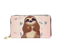 PPTHSNVB Portefeuille de voyage pour femme Tour Eiffel Love Paris Grande capacité avec fermeture éclair, Paresseux mignon., Taille unique, Classique