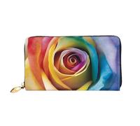 PPTHSNVB Portefeuille d'été pour femme avec fermeture éclair et marguerites - Grande capacité - Porte-cartes de crédit - Pochette de voyage pour femme, Rose arc-en-ciel, Taille unique, Classique