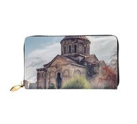PPTHSNVB Portefeuille pour femme avec fermeture éclair et porte-cartes de crédit Motif scène de neige d'hiver, Église arménienne, Taille unique, Classique