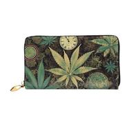 PPTHSNVB Portefeuille pour femme avec fermeture éclair et porte-cartes de crédit Motif scène de neige d'hiver, Une bouffée dans le temps mauvaises herbes, Taille unique, Classique