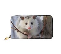 PPTHSNVB Portefeuille pour femme avec fermeture éclair et porte-cartes de crédit Motif scène de neige d'hiver, Opossum in Snow, Taille unique, Classique