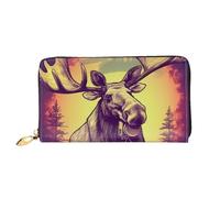 PPTHSNVB Portefeuille pour femme avec fermeture éclair - Grande capacité - Avec fermeture éclair - Motif jungle tropicale - Vert, Cool Moose, Taille unique, Classique