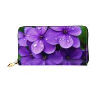 PPTHSNVB Portefeuille pour femme avec motif drapeau américain - Grande capacité - Porte-cartes de crédit - Fermeture éclair - Pochette de voyage pour femme, Fleur de violet., Taille unique, Classique