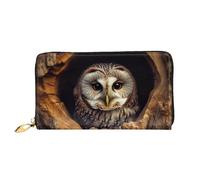 PPTHSNVB Portefeuille pour femme avec motif hibou et trou d'arbre - Grande capacité - Porte-cartes de crédit - Fermeture éclair - Pochette de voyage pour femme, Trou d'arbre hibou, Taille unique