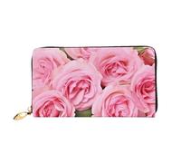 PPTHSNVB Portefeuille pour femme avec motif hibou et trou d'arbre - Grande capacité - Porte-cartes de crédit - Fermeture éclair - Pochette de voyage pour femme, Roses fraîches, Taille unique