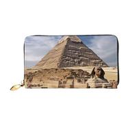 PPTHSNVB Portefeuille pour femme avec motif hibou et trou d'arbre - Grande capacité - Porte-cartes de crédit - Fermeture éclair - Pochette de voyage pour femme, Pyramides d'Égypte., Taille unique