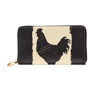 PPTHSNVB Portefeuille pour femme motif feu et eau - Grande capacité - Porte-cartes de crédit - Fermeture éclair - Pochette de voyage pour femme, Poulet de ferme, Taille unique, Classique