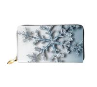 PPTHSNVB Portefeuille transparent flocon de neige pour femme, grande capacité, porte-cartes de crédit, fermeture éclair, pochette pour téléphone, sac de voyage pour femme, Flocon de neige, Taille