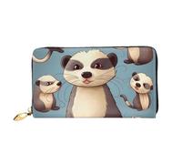 PPTHSNVB Rainbow Butterfly Portefeuille pour femme Grande capacité Porte-cartes de crédit Fermeture Éclair Pochette de voyage pour femme, Furet poilu., Taille unique, Classique