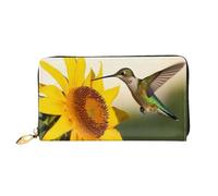 PPTHSNVB Rainbow Butterfly Portefeuille pour femme Grande capacité Porte-cartes de crédit Fermeture Éclair Pochette de voyage pour femme, Colibri tournesol., Taille unique, Classique