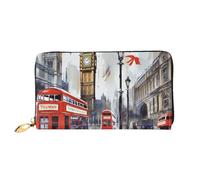 PPTHSNVB Rainbow Butterfly Portefeuille pour femme Grande capacité Porte-cartes de crédit Fermeture Éclair Pochette de voyage pour femme, london, Taille unique, Classique