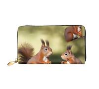 PPTHSNVB Raton laveur Portefeuille pour femme Grande capacité Porte-cartes de crédit Fermeture Éclair Pochette de voyage pour femme, Écureuils mignons, Taille unique, Classique
