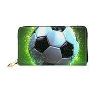 PPTHSNVB Raton laveur Portefeuille pour femme Grande capacité Porte-cartes de crédit Fermeture Éclair Pochette de voyage pour femme, Ballon de football cool, Taille unique, Classique