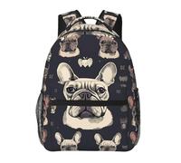 PPTHSNVB Sac à dos de voyage pour ordinateur portable I Love bouledogue français Sac à dos décontracté léger Sac de travail d'affaires