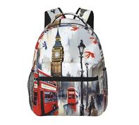 PPTHSNVB Sac à dos de voyage pour ordinateur portable London Sac à dos décontracté léger Sac de travail
