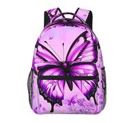 PPTHSNVB Sac à dos de voyage pour ordinateur portable Violet Papillon Sac à dos décontracté Sac à dos léger Sac de travail d'affaires