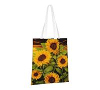PPTHSNVB Sac fourre-tout en toile avec imprimé notes de musique pour femme, sacs d'épicerie réutilisables avec poignées, sacs en tissu, Tournesol, One Size