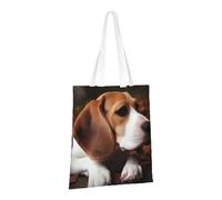 PPTHSNVB Sac fourre-tout en toile avec imprimé notes de musique pour femme, sacs d'épicerie réutilisables avec poignées, sacs en tissu, Beagle mignon, One Size
