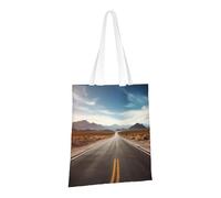 PPTHSNVB Sac fourre-tout en toile avec poignées et motif Tour Eiffel pour femme, Autoroute du paysage du désert, One Size