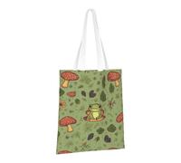 PPTHSNVB Sac fourre-tout en toile avec poignées pour femme Motif grenouilles et champignons