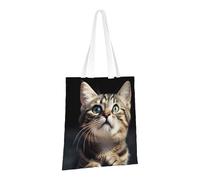 PPTHSNVB Sac fourre-tout en toile avec poignées pour femme - Réutilisable - Motif chat