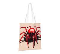 PPTHSNVB Sac fourre-tout en toile de bois de Noël pour femme, sacs d'épicerie réutilisables avec poignées, sacs en tissu, Jolie petite araignée rouge, One Size