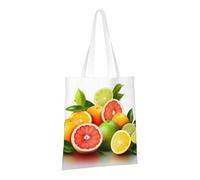 PPTHSNVB Sac fourre-tout en toile de cocotier pour femme - Réutilisables - Avec poignées, Agrumes, One Size