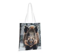 PPTHSNVB Sac fourre-tout en toile de sanglier réutilisable avec poignées pour femme