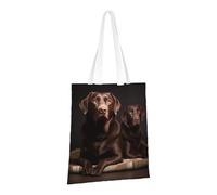 PPTHSNVB Sac fourre-tout en toile marron avec poignées pour femme Motif labrador retriever