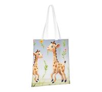 PPTHSNVB Sac fourre-tout en toile réutilisable avec poignées en forme de girafe pour femme