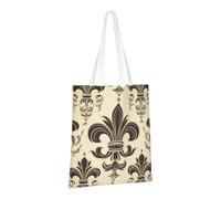 PPTHSNVB Sac fourre-tout en toile réutilisable avec poignées Motif fleur de lys et manteau chevalier pour femme